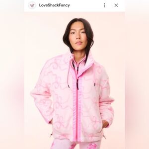 LoveShackFancy Pink X Bogner Fire +Ice White Teddy Jacket